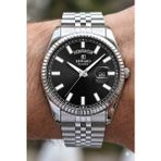 Reward Excellent Day Date Tasarım Erkek Kol Saati | 42 mm Çelik Kasa, Gün & Takvim, 5 Atm - Gümüş