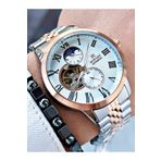 Reward Rose Gold Gümüş Renk Otomatik Mekanizma Roma Rakamlı Erkek Kol Saati + BİLEKLİK