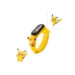Rewoly Pokemon Pikachu Figürlü Led Dokunmatik Ekranlı Su Geçirmez Dijital Çocuk Kol Saati (SARI)