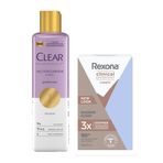 Rexona Clinical Protection Kadın Stick Deodorant Shower Clean 45 ml + Clear Scalpceuticals Saç Bakım Şampuanı Saç Dökülmesine Karşı 300 ml
