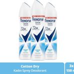 Rexona Cotton Dry 3x150 ml Kadın Sprey Deodorant