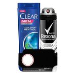 Rexona Erkek Deodorant Invisible Black & White 150 ml + Clear 180 ml Coolsport Menthol Şampuan