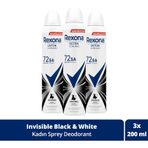 Rexona Invisible Black White 3x200 ml Kadın Deodorant