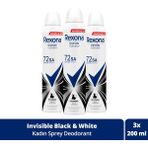 Rexona Invisible Black White Sprey 3x200 ml Deodorant