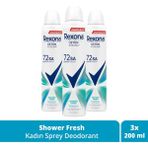 Rexona Kadin Sprey Deodorant Shower Fresh 72 Saat Kesintisiz Ustun Koruma 200 Mlx3