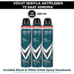 Rexona Men Erkek Sprey Deodorant Invisible Black & White 200 ml x3
