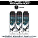 Rexona Men Invisible Black & White Erkek Sprey Deodorant 3x150 ML