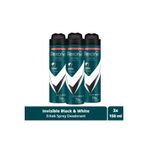 Rexona Men Sprey Deo Invisible Black & White 150 Ml 3 Adet