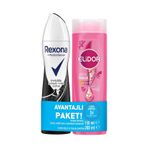 Rexona Motion Sense Invisible Kadın Sprey Deodorant 150 ML + Elidor Güçlü ve Parlak Şampuan 200 ML