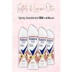 Rexona Şeftali ve Limon Otu 4x150 ml Sprey Deodorant