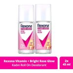 Rexona Vitamin Bright Rose Glow 2x45 ml Kadın Deodorant Roll On