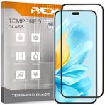 REY Pack 2X 3D Ekran Koruyucu Sertleştirilmiş Camdan Honor 200 LITE 5G için, Siyah, Ekran Koruyucu Folyo 9H+ Sertlik, Çizilmez Yağ Kabarcıkları, Tam Koruma, 3D, 4D, 5D