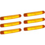 Reycar 6 Adet Neon Parmak LED Lamba Slim Model Turuncu 12-24 Volt