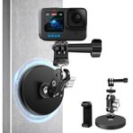 REYGEAK GoPro Hero/Insta360/DJI Action için manyetik tutucu, süper güçlü döner küre başlıklı, neodim kauçuk kaplamalı, çelik veya diğer manyetik yüzeylere yapışır