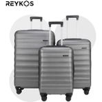 Reykos Rey-Way Gri Unisex 3’lü Valiz Seti (Büyük-Orta-Kabin)