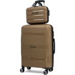 Reymond Luggage Lucas Polipropilen Kırılmaz Valiz Seti, Orta Boy&makyaj - Gold