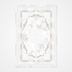 Reyna Beyaz Oryantal Modern Geometrik Etnik Desenli Boho Makinada Yıkanabilir Hafif Hav Toz Vermez Leke Tutmaz Kaymaz Taban Dijital Makine Baskı Halı Oturma Odası Salon Yolluk Koridor Mutfak Halısı