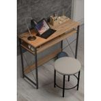 Reyo 90 x 37 cm Metal Ayaklı Çalışma Masası Bilgisayar Masası Atlantik Çam - 90x37cm