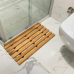 Reyo Ahşap İpli Banyo Paspası, Bahçe Balkon Paspası 40x40cm