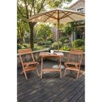 Reyo Bysay Ahşap Katlanır 3'lü Bistro Set Bahçe Takımı Naturel