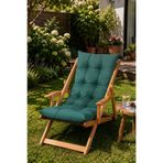 Reyo Bysay Puf Minderli Ahşap Kademeli Şezlong Bahçe&Balkon&Teras&Plaj Katlanır Şezlong Naturel Haki