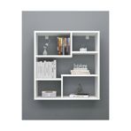 Reyo Enda Home Myra09 5 Bölmeli Modern Duvar Rafı, Mutfak Rafı Mat Beyaz