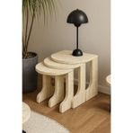 Reyo Falez Zigon Sehpa Takımı, 3'lü Set, Traverten Desen, Modern Stil, Sunta Malzeme, İç İçe Geçebilen Tasarım, Oturma Odası ve Ofis İçin