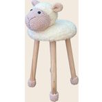 Reyo Hayvan Figürlü Ahşap Amigurumi Çocuk Taburesi Kuzu