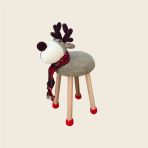 Reyo Hayvan Figürlü Ahşap Amigurumi Çocuk Taburesi Yılbaşı Geyik