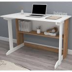 Reyo Home Enda Pillar Kütüphaneli Geniş Çalışma Masası 100 x 56 cm Atlantik Çam - Beyaz - 100 x 74 x 56