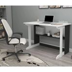 Reyo Home Enda Pillar Kütüphaneli Geniş Çalışma Masası 100 x 56 cm Beyaz - Antrasit - 100x56 Cm