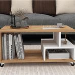 Reyo Home Enda Sultan Tekerlekli Orta Sehpa 86,5x50 cm Atlantik Çam