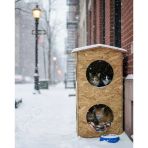 Reyo Kedi Evi Dış Ortam Uygun Ahşap Kedi Evi Dublex Osb 66X39x32 Cm - Cat10