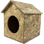 Reyo Kedi Evi Dış Ortam Uygun Ahşap Kedi Evi Osb 39X32x30 Cm - Cat25