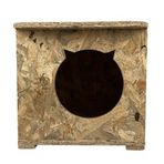 Reyo Kedi Evi Dış Ortam Uygun Ahşap Kedi Evi OSB 45x35x34 cm