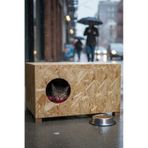 Reyo Kedi Evi Dış Ortam Uygun Ahşap Kedi Evi Osb 60 x 40 x 30 CM CAT24 acik-kahverengi