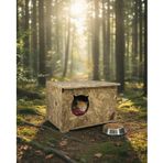 Reyo Kedi Evi Dış Ortam Uygun Ahşap Kedi Evi Osb 60X45X40 cm - CAT23