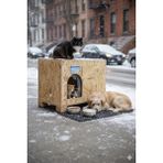 Reyo Kedi Evi Dış Ortam Uygun Ahşap Kedi Evi Osb 61X41X36 cm - CAT48