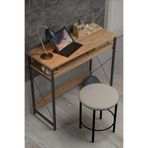 Reyo Modern Çalışma Masası, 90x37 cm Üst Tabla Metal Profil