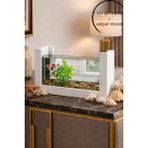 Reyo OK-AY Store Beta Balığı İçin Ahşap Mini Akvaryum Modern Doğal Minimal Tasarım Akvaryum Beyaz
