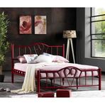 Reyo Orkide Çift Kişilik Ferforje Bordo Metal Karyola 180X200