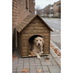 Reyo Pet Suya Soğuğa Dayanıklı Lüks Büyük Boy Ahşap Köpek Kulübesi 100 x 100 x 78 cm Ceviz