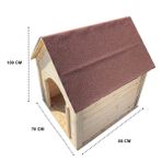 Reyo Pet Suya Soğuğa Dayanıklı Lüks Büyük Boy Ahşap Köpek Kulubesi Sokak Köpek Evi Kırmızı Çatılı 100X100x78 Cm