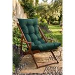 Reyo Puf Minderli Ahşap Kademeli Şezlong Bahçe&balkon&teras&plaj Katlanır Şezlong Ceviz Yeşil - Açık Ölçüleri (Orta Kademe): Uzunluk=85cm Yükseklik=80cm Genişlik=60cm