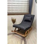 Reyo Uykucu Yatar Berjer, Sallanan Sandalye ve Tv Koltuğu Uzanma Koltuğu Naturel Ekose Antrasit