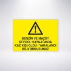 Reysa Tasarım Benzin ve Mazot Deposu Kaynağında Kaç Kişi Öldü- Yaralandı Biliyormusunuz 21X30 cm Yapışkanlı Levha
