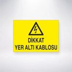 Reysa Tasarım Dikkat Yer Altı Kablosu Sticker 20X28 Cm