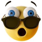 Reysa Tasarım Emoji Gözlüklü Şaşıran Sticker 10X10 Cmrenkli Sticker - Tek Ebat