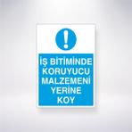 Reysa Tasarım Iş Bitiminde Koruyucu Malzemeni Yerine Koy 21X30 cm Yapışkanlı Levha