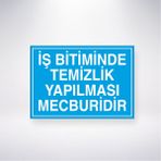 Reysa Tasarım Iş Bitiminde Temizlik Yapılması Mecburidir 21X30 cm Yapışkanlı Levha